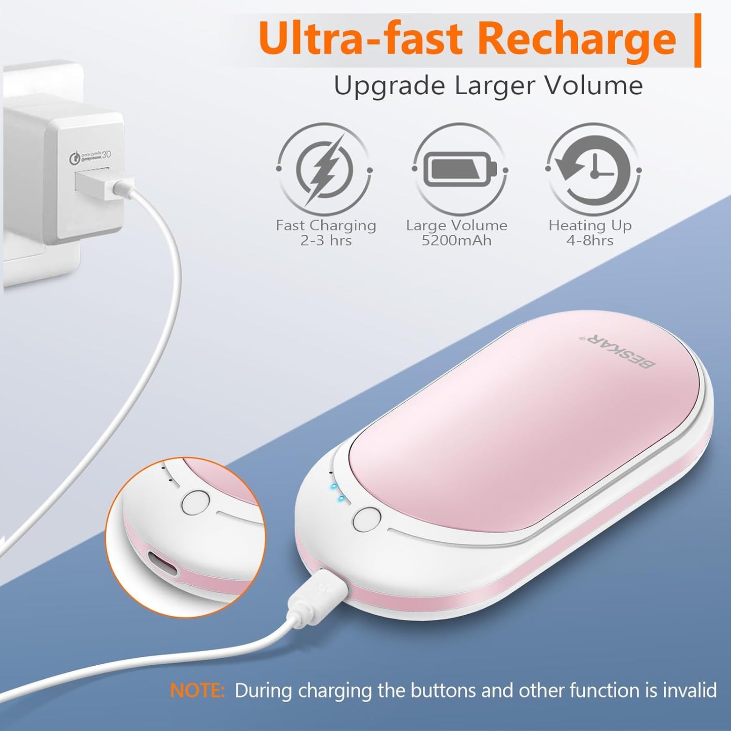 "Portable Rechargeable Hand Warmer with Double-Sided Heating - Perfect Winter Gift!"